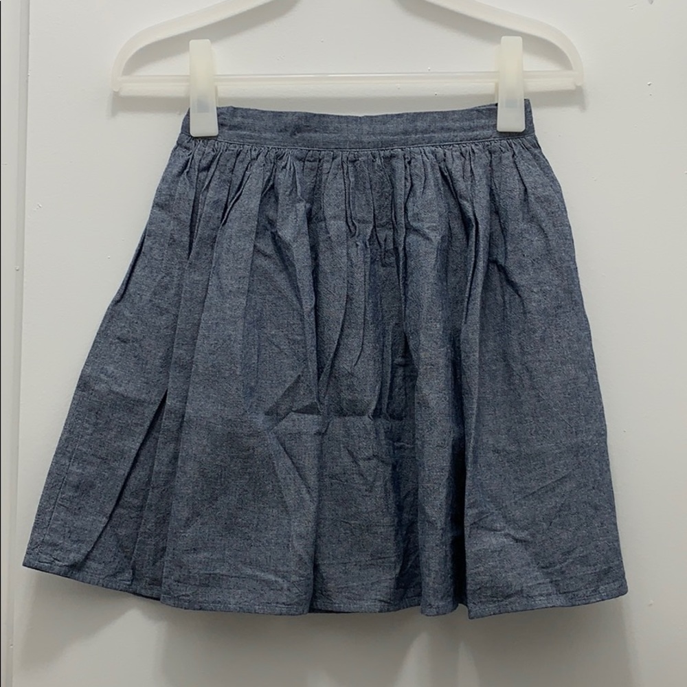 Denim style pleated skirt